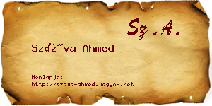 Száva Ahmed névjegykártya